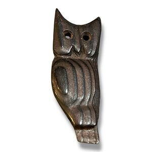 Hand Crafted Wooden Owl Brooch